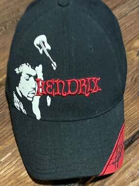 Jimi Hendrix Black and Red Baseball Cap Hat Concept One Accessories